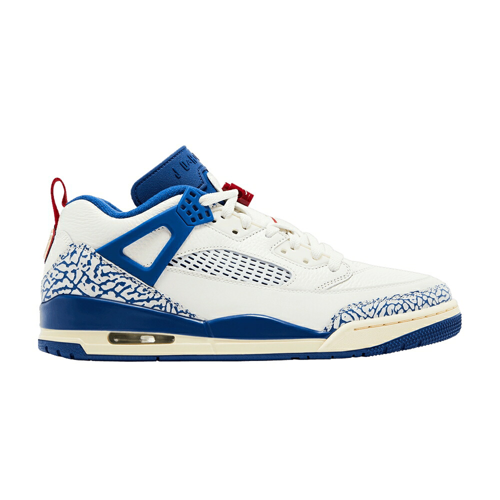 ナイキ 赤 赤いこと エアジョーダン \u0027SAIL BLUE\u0027 スニーカー メンズ AIR JORDAN AIR JORDAN SPIZIKE LOW STORM / SAIL VARSITY RED MUSLIN STORM