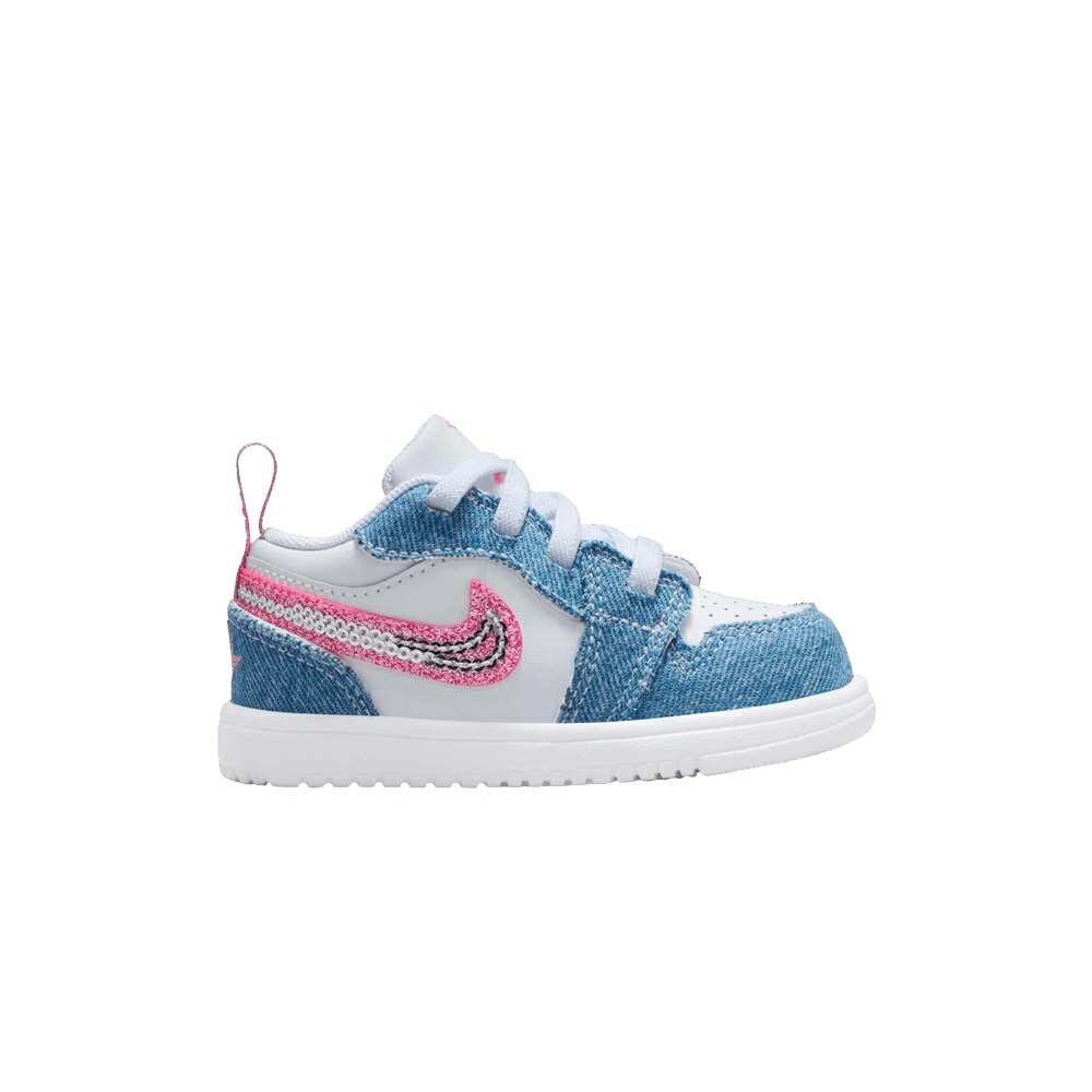 ナイキ 白いこと 白いこと さくら色 エアジョーダン \u0027DENIM SEQUIN\u0027 もの言う花 AIR JORDAN AIR JORDAN 1 LOW ALT SE TD / COBALT BLISS WHITE PINK GLOW