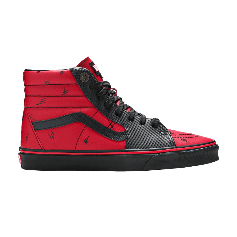 ヴァンズ バンズ スケートハイ 黒色 ブラック 赤 レッド 'DEADPOOL' スニーカー メンズ VANS MARVEL X SK8-HI / BLACK RED|スニケス