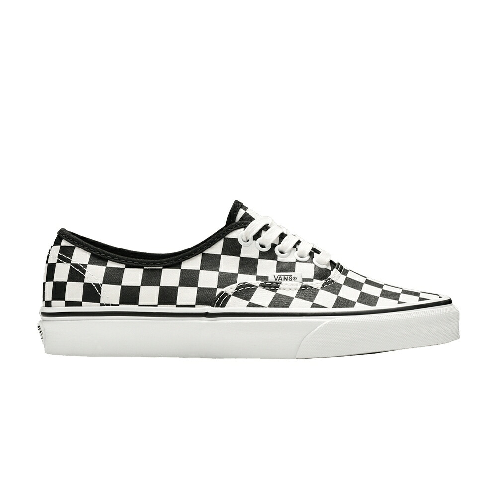 ヴァンズ バンズ オーセンティック 黒色 ブラック 白色 ホワイト 'CHECKERBOARD' スニーカー メンズ VANS AUTHENTIC / BLACK TR WHITE｜スニケス