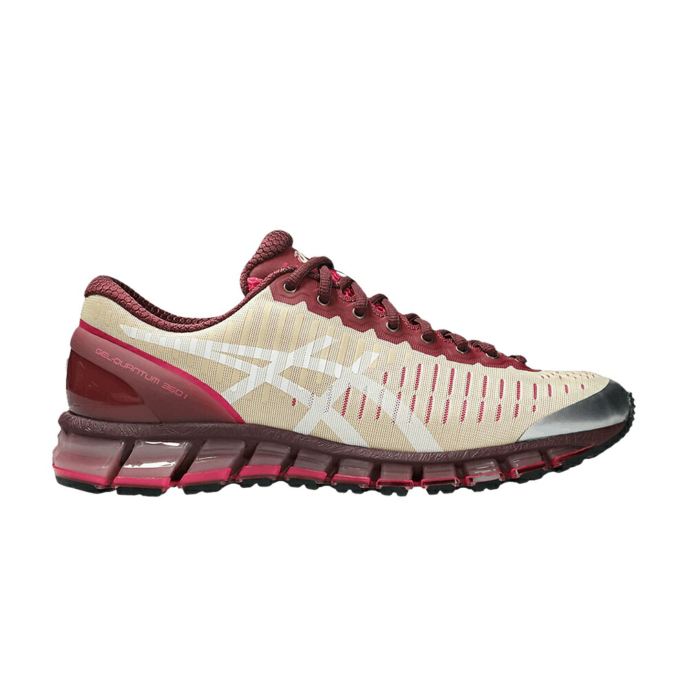 アシックス 黄味がかった 黄色 赤 赤いこと \u0027WINE\u0027 スニーカー メンズ ASICS ABOVE THE CLOUDS X GEL QUANTUM 360 / SOFT YELLOW BRISKET RED
