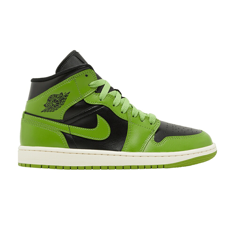 ナイキ ミッド 黒いこと 黒いこと 緑 緑であること エアジョーダン \u0027ALTITUDE GREEN\u0027 スニーカー レディース AIR JORDAN WMNS AIR JORDAN 1 MID / BLACK SAIL ALTITUDE GREEN