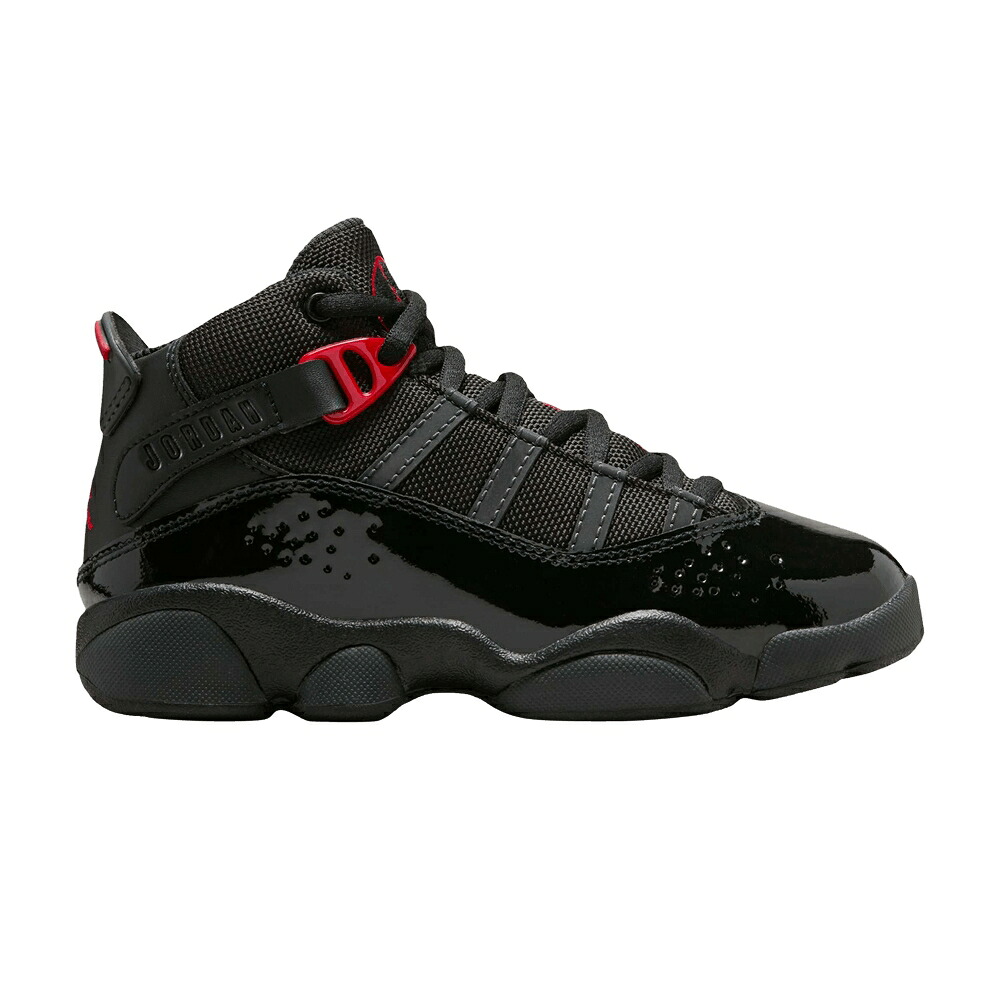 ナイキ リング ファイア 黒色 ブラック 赤 レッド エアジョーダン 'ANTHRACITE RED' ジュニア キッズ AIR JORDAN AIR JORDAN 6 RINGS PS FIRE / BLACK ANTHRACITE FIRE RED ベビー マタニティ スニーカー｜スニケス