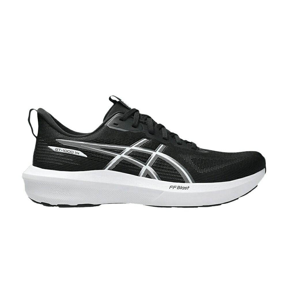 アシックス 黒色 ブラック 白色 ホワイト 'BLACK WHITE' スニーカー メンズ ASICS GT 1000 14 / BLACK WHITE