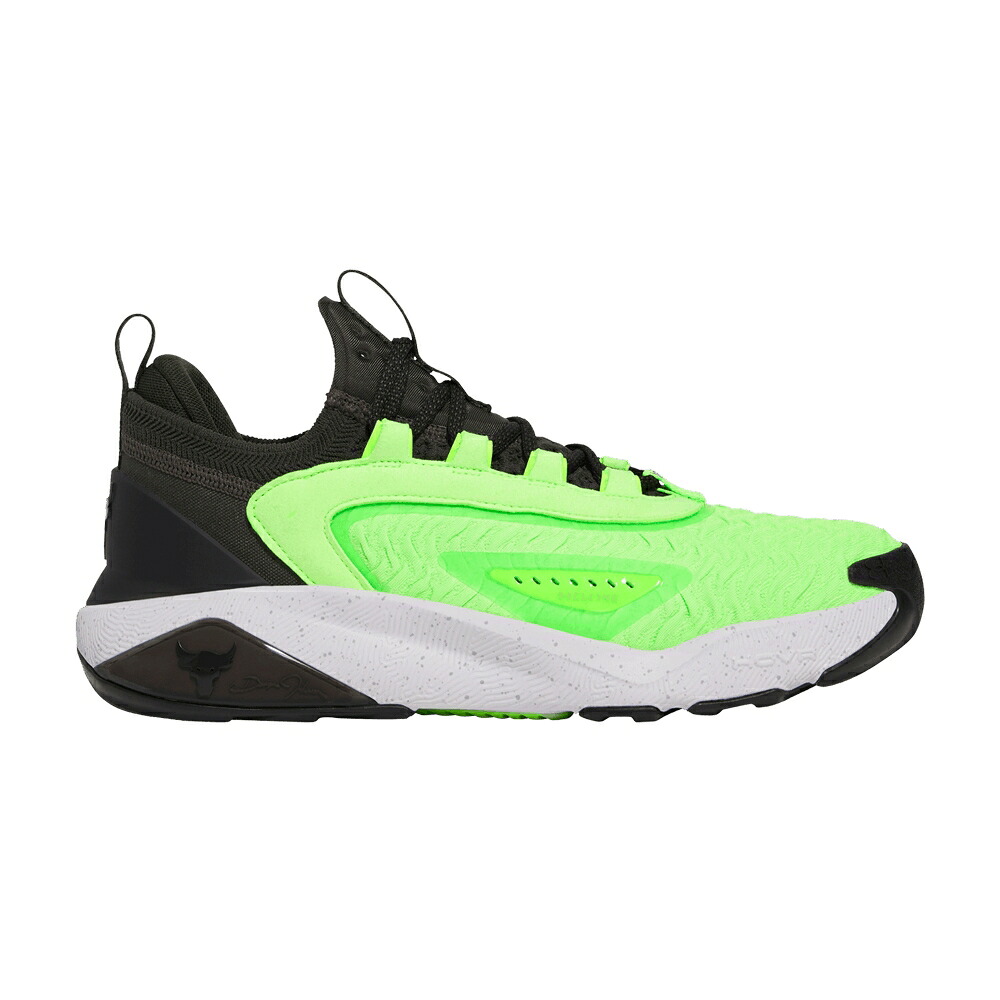 緑 グリーン 黒色 ブラック アンダーアーマー 'HYPER BLACK' スニーカー メンズ UNDER ARMOUR UNDER ARMOUR PROJECT ROCK 7 GREEN / BAROQUE GREEN HYPER GREEN BLACK｜スニケス