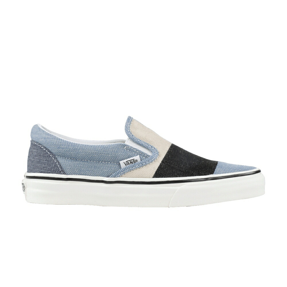 ヴァンズ バンズ スリッポン 青色 ブルー 白色 ホワイト PATCHWORK スニーカー メンズ VANS SLIP-ON / BLUE TRUE WHITE