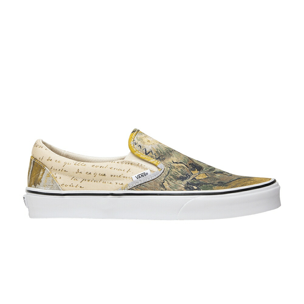 ヴァンズ バンズ スリッポン 白色 ホワイト KULL スニーカー メンズ VANS VINCENT VAN GOGH X SLIP-ON / SKULL TRUE WHITE
