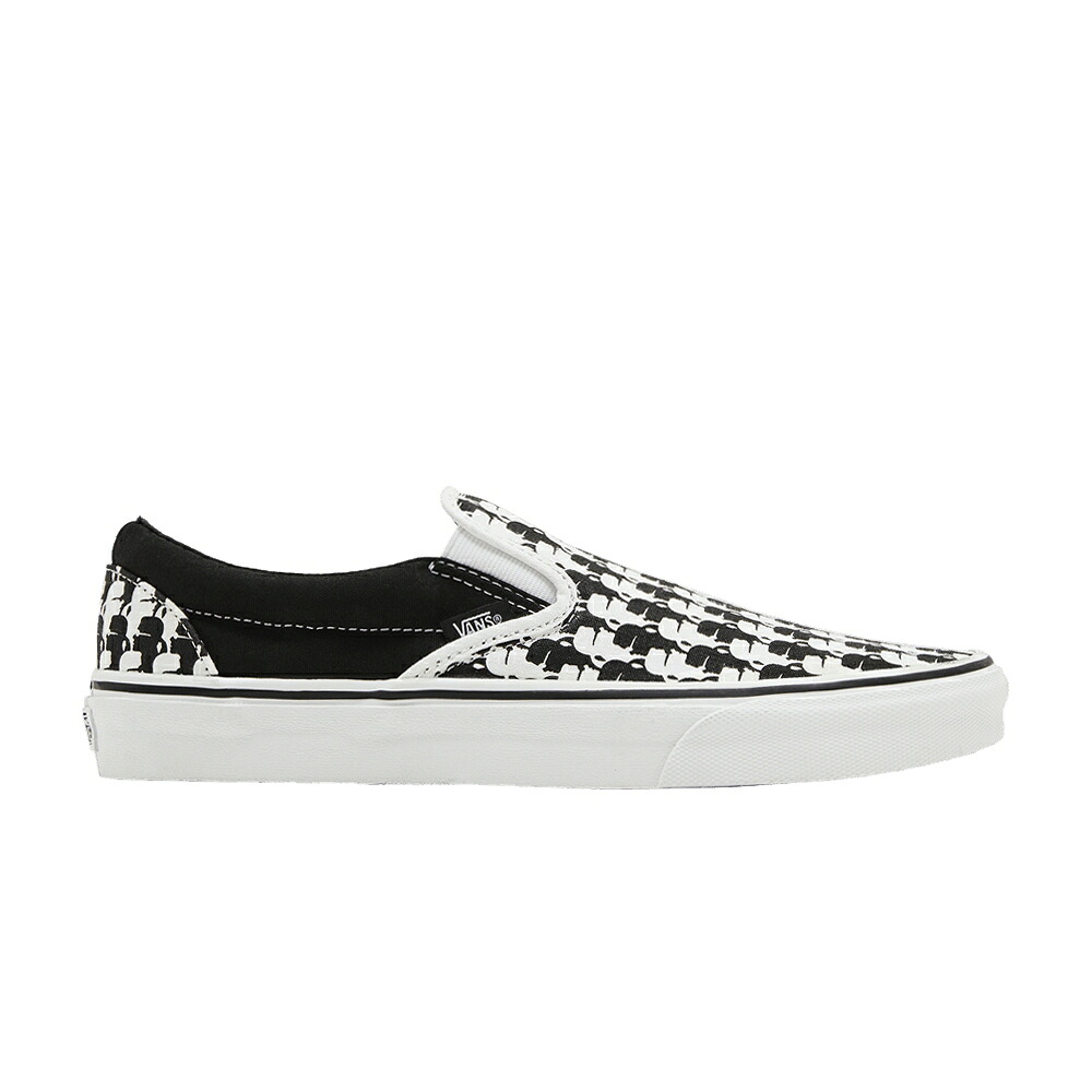 ヴァンズ バンズ クラシック スリッポン 黒色 ブラック 白色 ホワイト 'TRUE WHITE' スニーカー メンズ VANS KARL LAGERFELD X CLASSIC SLIP-ON / BLACK TRUE WHITE