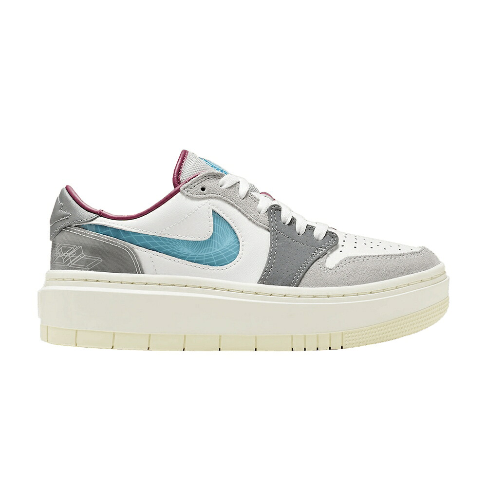 ナイキ 青み 青色 皮膚軟化剤 エアジョーダン \u0027EXPLORATION UNIT\u0027 スニーカー レディース AIR JORDAN WMNS AIR JORDAN 1 ELEVATE LOW / SAIL BETA BLUE COCONUT CREAM