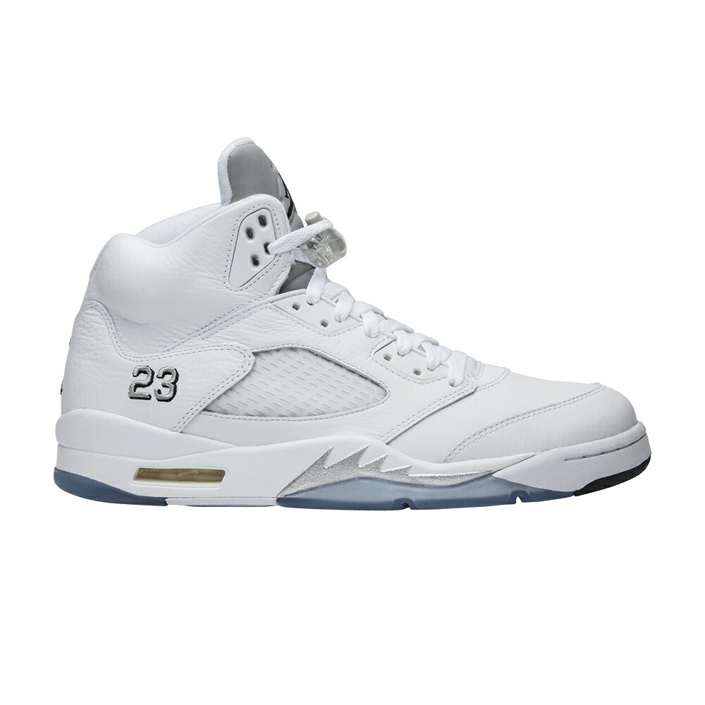 ナイキ 白色 ホワイト 銀色 シルバー 黒色 ブラック エアジョーダン 'WHITE METALLIC' スニーカー メンズ AIR JORDAN AIR JORDAN 5 RETRO 2015 / WHITE METALLIC SILVER BLACK