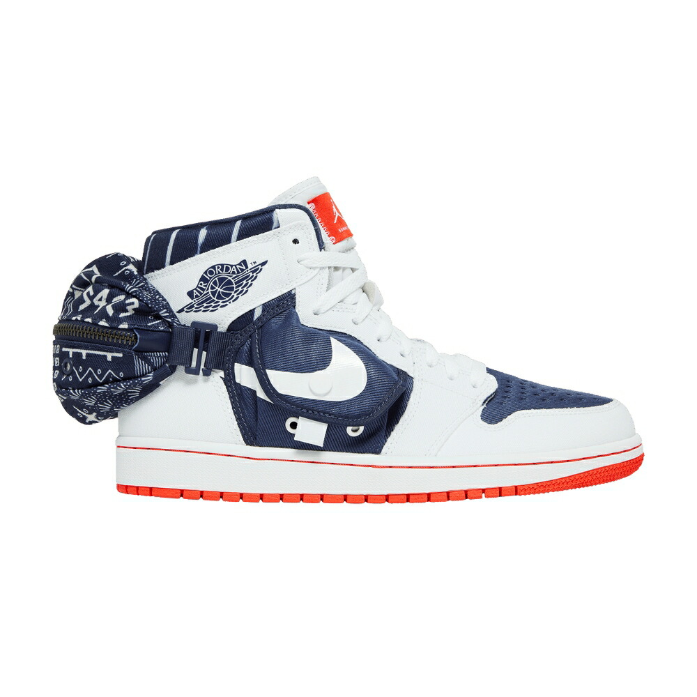 ナイキ ハイ 白色 ホワイト 藍色 インディゴ エアジョーダン QUAI 54 スニーカー メンズ AIR JORDAN AIR JORDAN 1 RETRO HIGH UTILITY / WHITE NEUTRAL INDIGO LIGHT BONE