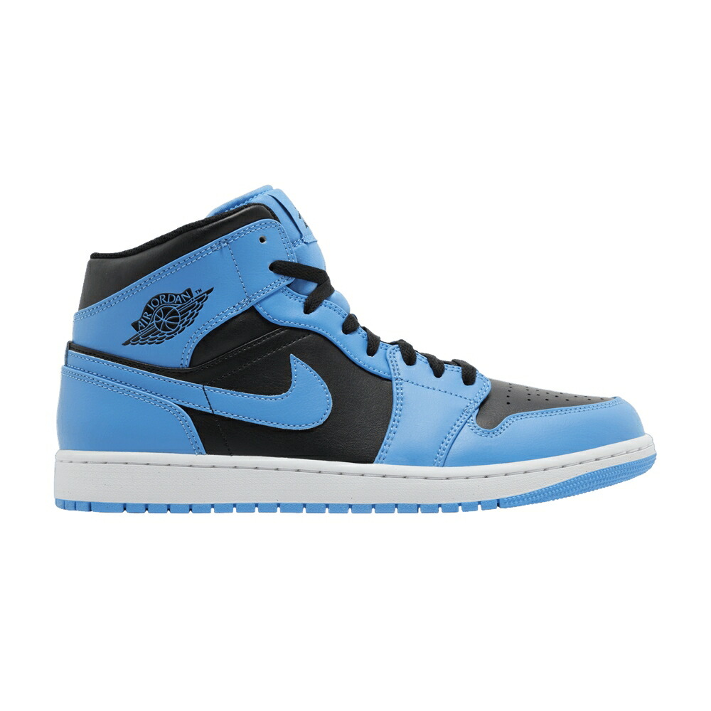 ナイキ ミッド 青色 ブルー 白色 ホワイト 黒色 ブラック エアジョーダン UNIVERSITY BLACK スニーカー メンズ AIR JORDAN AIR JORDAN 1 MID BLUE / UNIVERSITY BLUE WHITE BLACK
