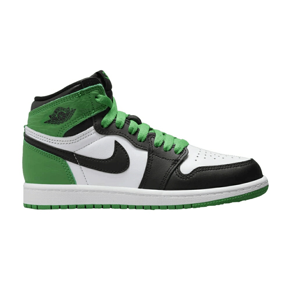 ナイキ ハイ 黒色 ブラック 緑 グリーン 白色 ホワイト エアジョーダン 'LUCKY GREEN' ジュニア キッズ AIR JORDAN AIR JORDAN 1 RETRO HIGH OG PS / BLACK LUCKY GREEN WHITE ベビー マタニティ スニーカー|スニケス
