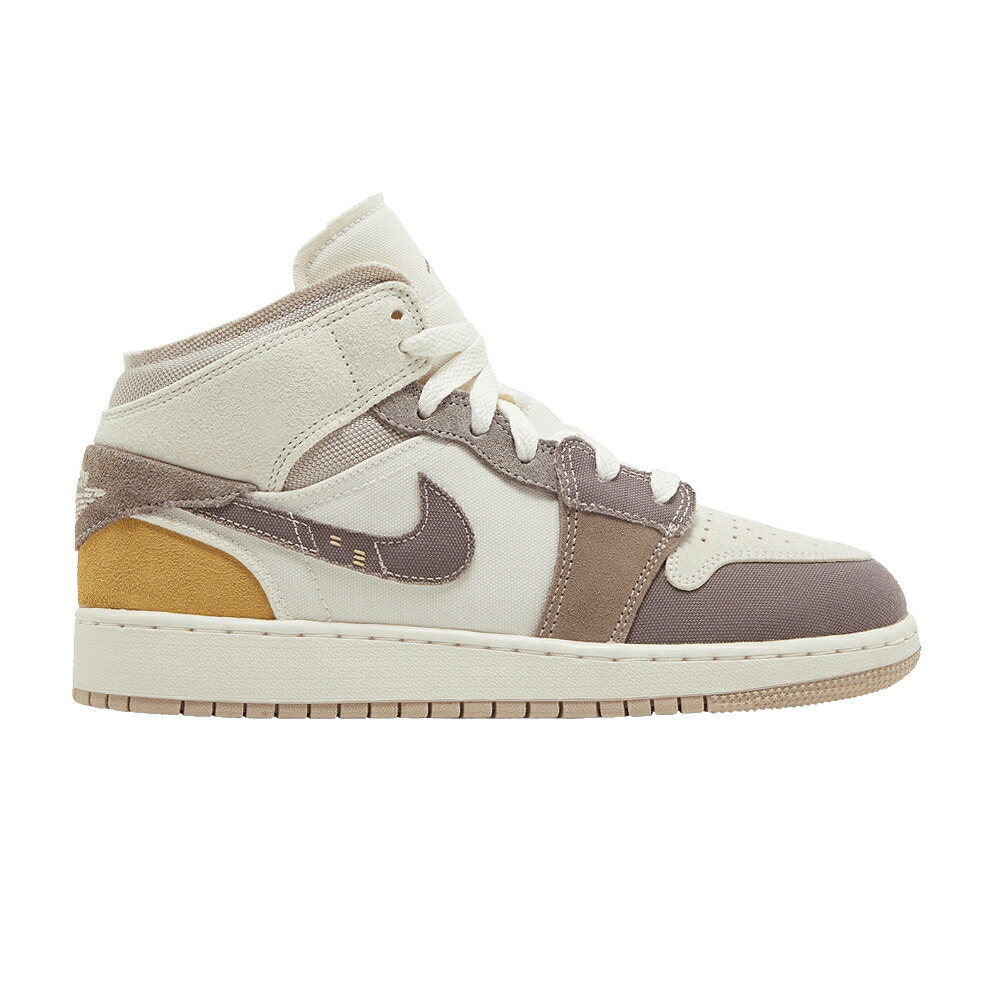 ナイキ ミッド エアジョーダン \u0027INSIDE HAZE\u0027 御坊っちゃん キッズ AIR JORDAN AIR JORDAN 1 MID SE CRAFT GS OUT - TAUPE / SAIL TAUPE HAZE FOSSIL STONE もの言う花 マタニティ スニーカー