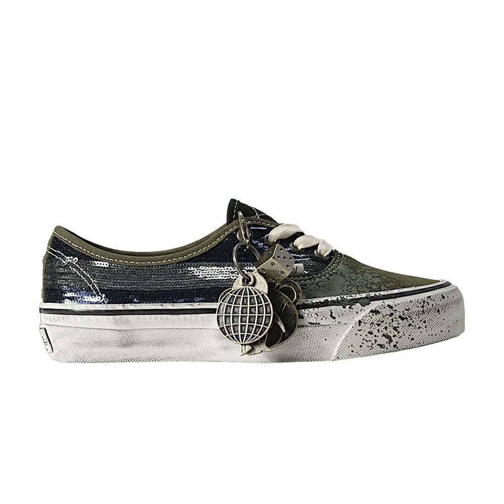 ヴァンズ バンズ オーセンティック プレミアム 緑 グリーン 青色 ブルー LA BLUE スニーカー メンズ VANS AUTHENTIC PREMIUM HABANA - GREEN / GREEN BLUE