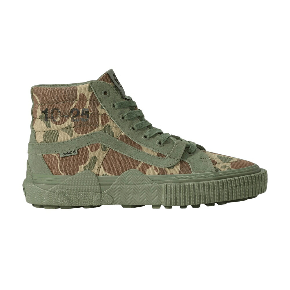 ヴァンズ バンズ ダブルタップス カモ柄 緑 グリーン スケート ハイ DUCK CAMO スニーカー メンズ VANS OAMC X WTAPS SK8 HI / CAMO GREEN