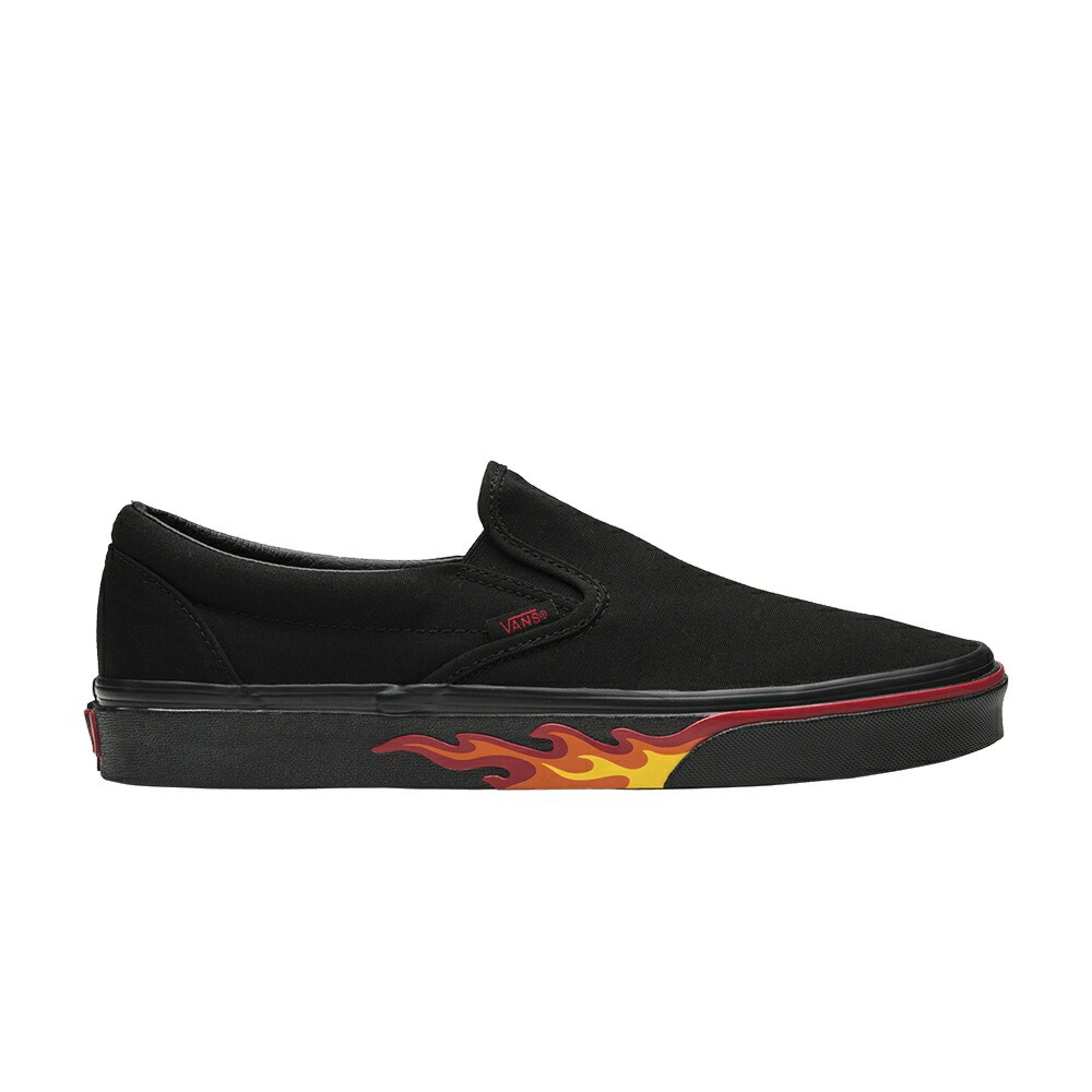 ヴァンズ バンズ 黒色 ブラック スリッポン 'FLAME WALL' スニーカー メンズ VANS SLIP ON / BLACK BLACK｜スニケス 30,030円
