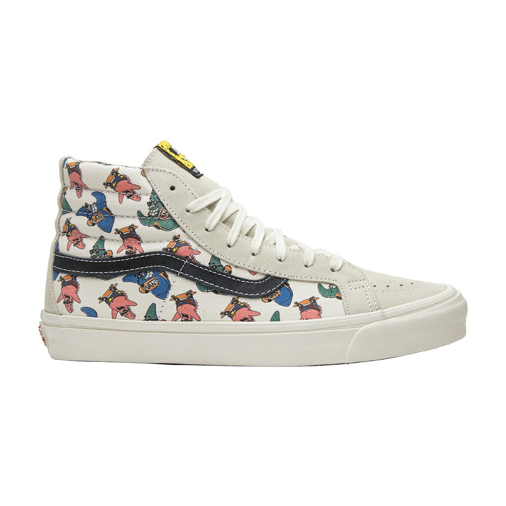 ヴァンズ バンズ スケートハイ 白色 ホワイト PONGEBOB スニーカー メンズ VANS OG SK8-HI LX / WHITE MULTI COLOR