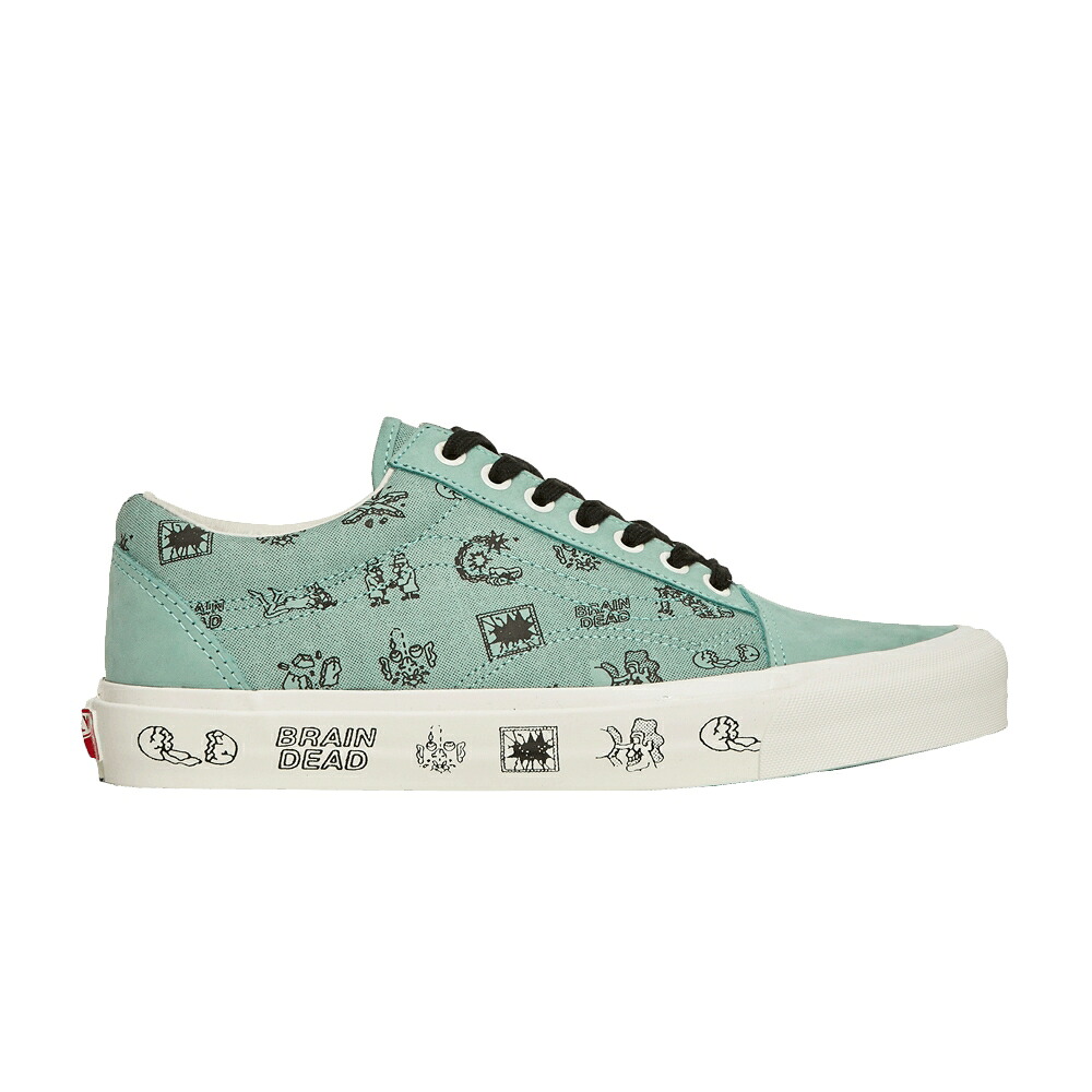 ヴァンズ バンズ 緑 緑であること 年寄りの学院 \u0027GRANITE GREEN\u0027 スニーカー メンズ VANS BRAIN DEAD X OLD SKOOL LX / GRANITE GREEN MARSHMALLOW
