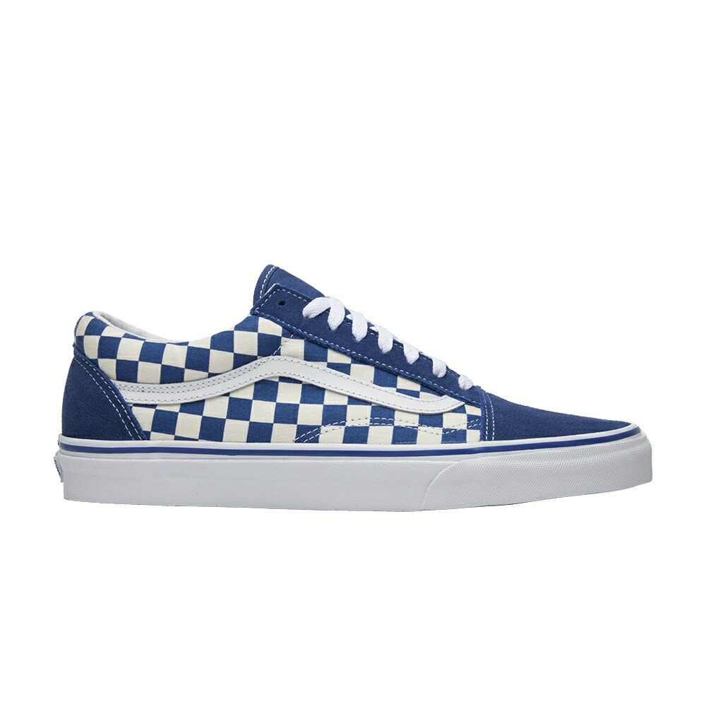 ヴァンズ バンズ 青色 ブルー 白色 ホワイト オールドスクール 'BLUE CHECKERBOARD' スニーカー メンズ VANS OLD SKOOL / BLUE WHITE