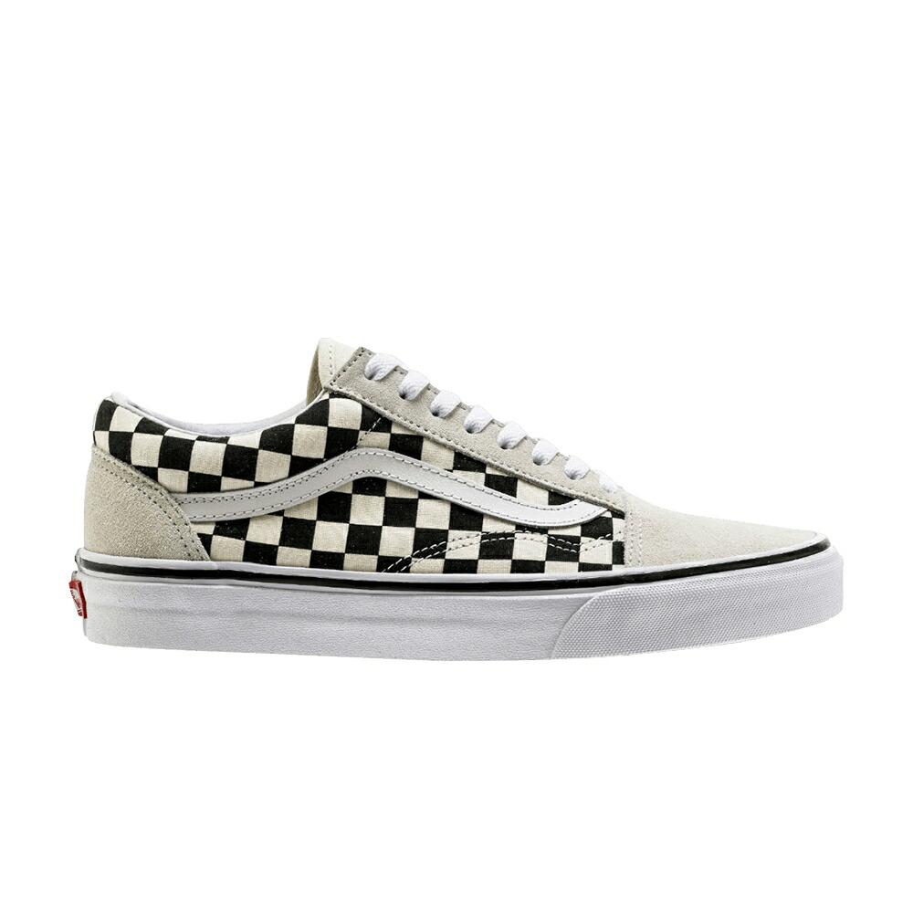 ヴァンズ バンズ 白色 ホワイト 黒色 ブラック オールドスクール 'CHECKERBOARD' スニーカー メンズ VANS OLD SKOOL / WHITE BLACK