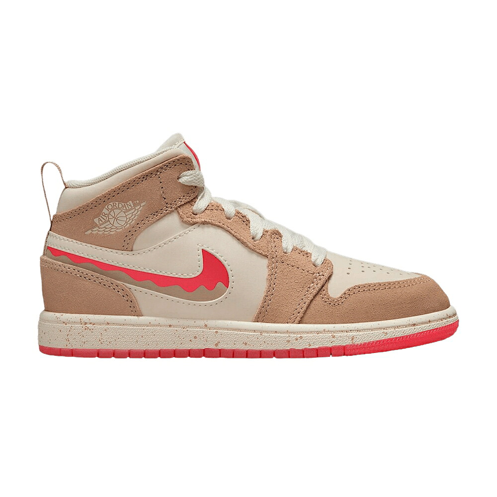 ナイキ ミッド アイボリー フュージョン 赤 レッド エアジョーダン 'DESERT RED' ジュニア キッズ AIR JORDAN AIR JORDAN 1 MID SE PS 'DESERT/PALE IVORY/FUSION / DESERT PALE IVORY FUSION RED ベビー マタニティ ス