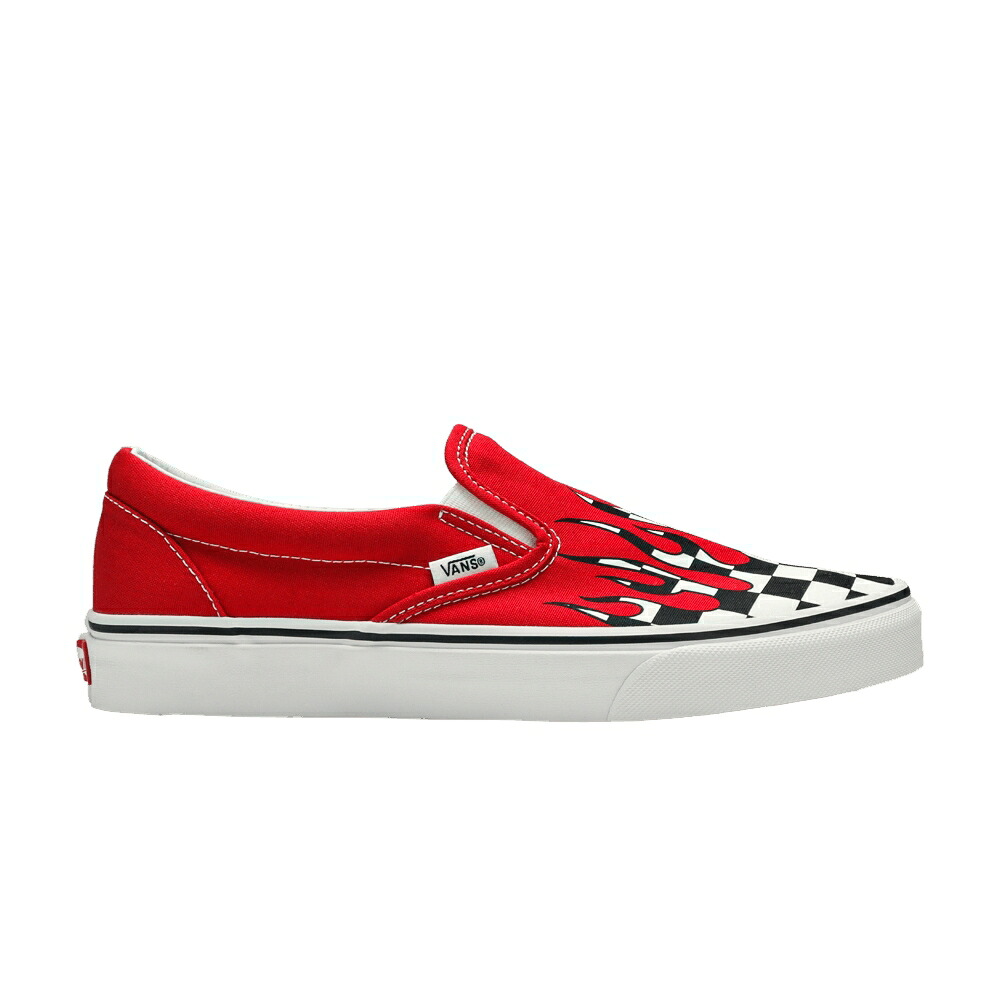 ヴァンズ バンズ スリッポン 赤 赤いこと 白いこと 白いこと \u0027CHECKER FLAME\u0027 スニーカー メンズ VANS SLIP-ON / RED TRUE WHITE