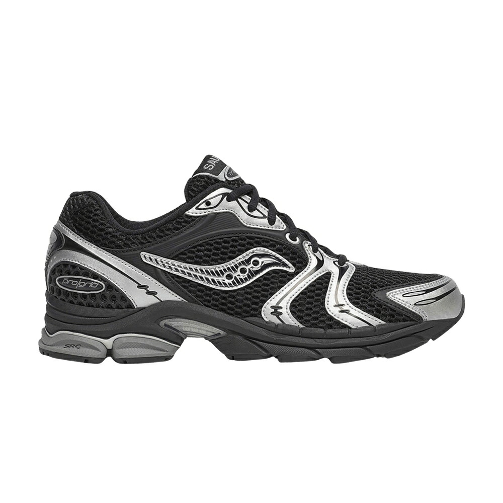 サッカニー 黒色 ブラック 銀色 シルバー 'BLACK SILVER' スニーカー メンズ SAUCONY PROGRID TRIUMPH 4 / BLACK SILVER
