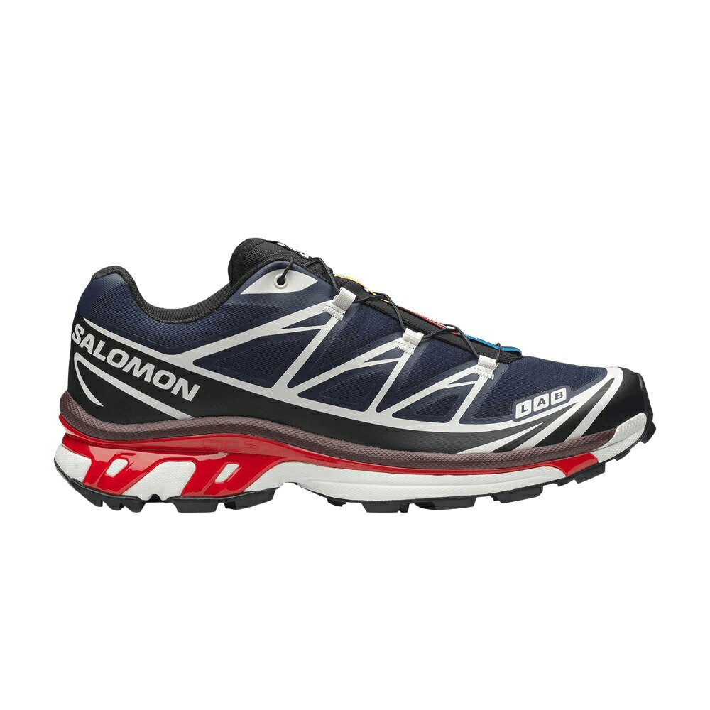サロモン 黒色 ブラック 赤 レッド 青色 ブルー BLUE スニーカー メンズ SALOMON XT-6 MARITIME BLACK FIERY RED / BLUE BLACK FIERY RED