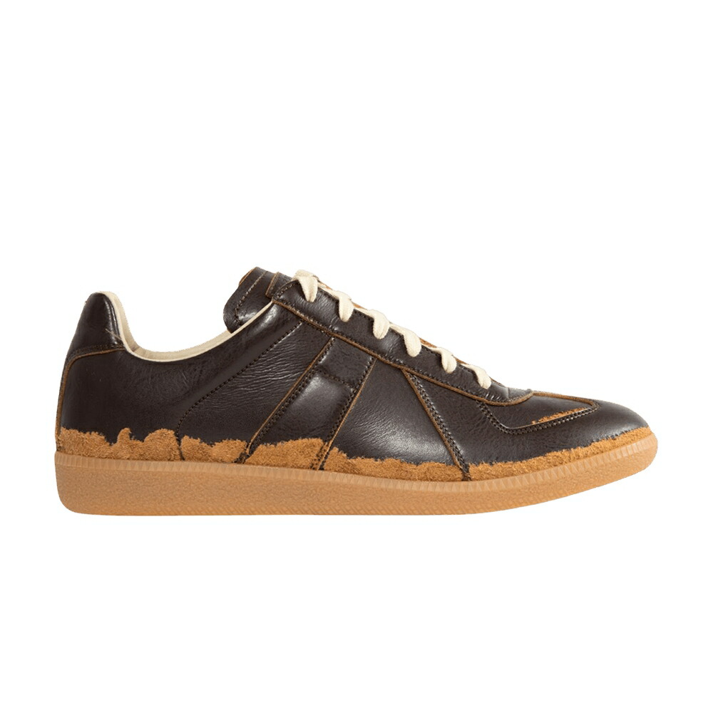 メゾンマルジェラ 茶色 ブラウン DISTRESSED CAMEL スニーカー メンズ MAISON MARGIELA MAISON MARGIELA REPLICA DARK BROWN /