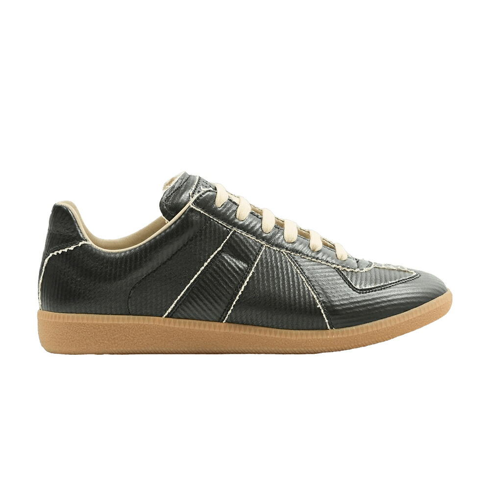 メゾンマルジェラ 黒色 ブラック 'BLACK LEATHER' スニーカー メンズ MAISON MARGIELA MAISON MARGIELA REPLICA COATED / BLACK｜スニケス 181,750円