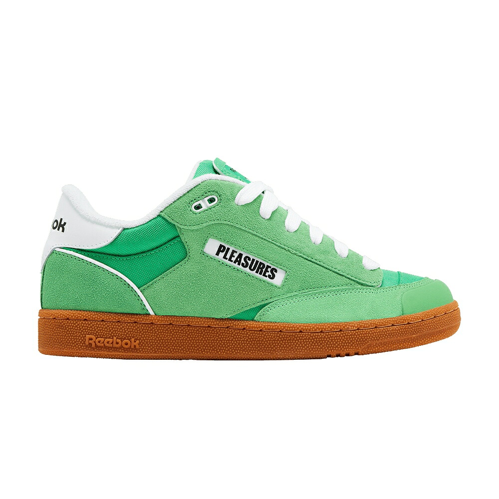 リーボック 野球クラブ 緑 緑であること 白いこと 白いこと \u0027SPORT GUM\u0027 スニーカー メンズ REEBOK PLEASURES X CLUB C BULC GREEN / SPORT GREEN RAW GREEN WHITE GUM