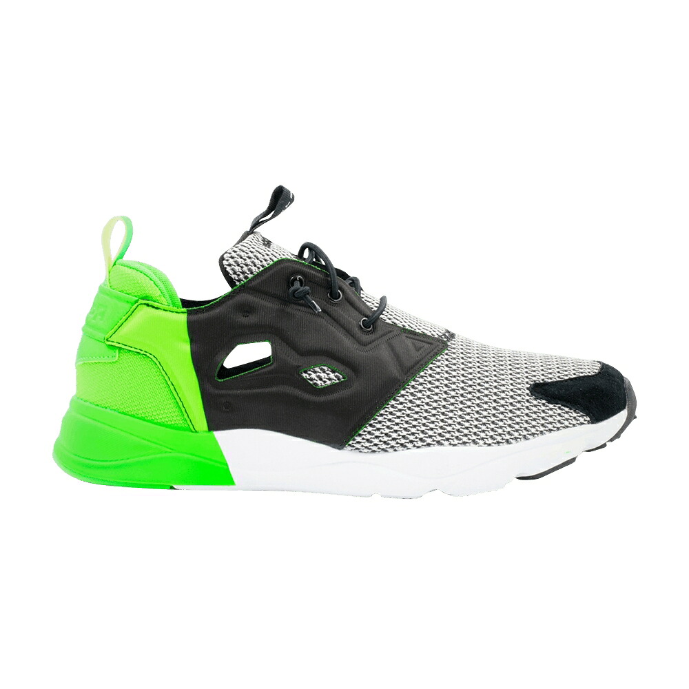 リーボック 黒色 ブラック 白色 ホワイト 緑 グリーン スニーカー メンズ REEBOK BLACK SCALE X FURYLITE / BLACK WHITE SOLAR GREEN｜スニケス 56,640円