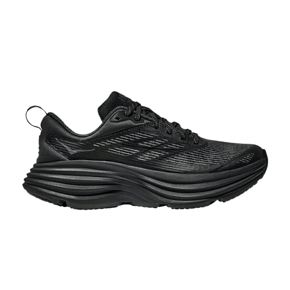 テック 黒色 ブラック 'STEALTH BLACK' スニーカー メンズ HOKA BONDI 8 CAGED TECH PACK - TRIPLE / BLACK BLACK