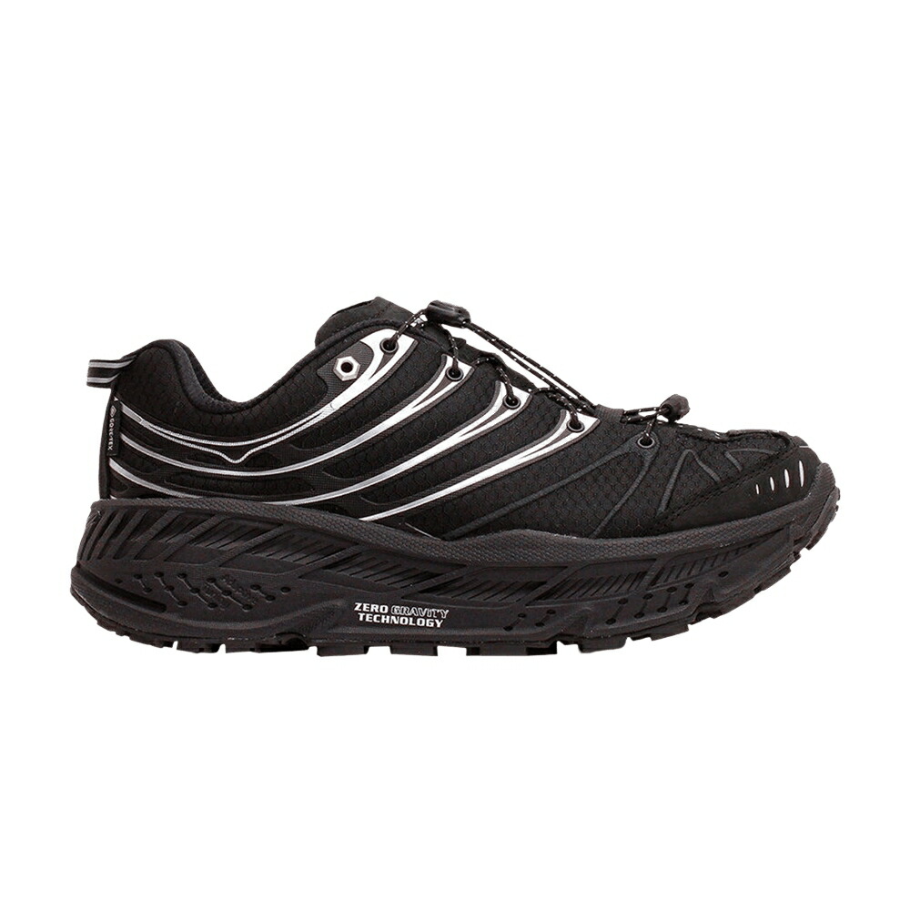 ゴアテックス 黒いこと 黒いこと しろがね色 しろがね色 \u0027BLACK SILVER\u0027 スニーカー メンズ HOKA STINSON EVO GORE-TEX / BLACK SILVER