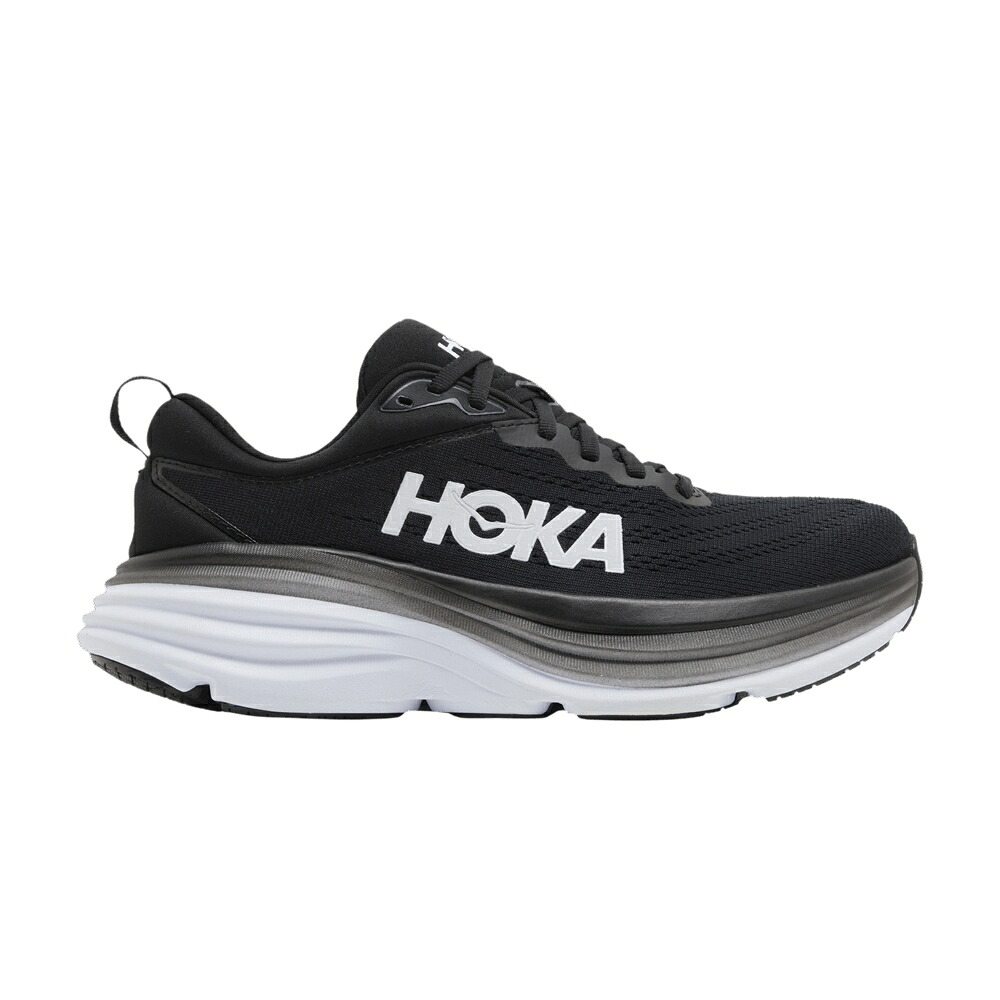 黒色 ブラック 白色 ホワイト 'BLACK WHITE' スニーカー レディース HOKA WMNS BONDI 8 / BLACK WHITE｜スニケス