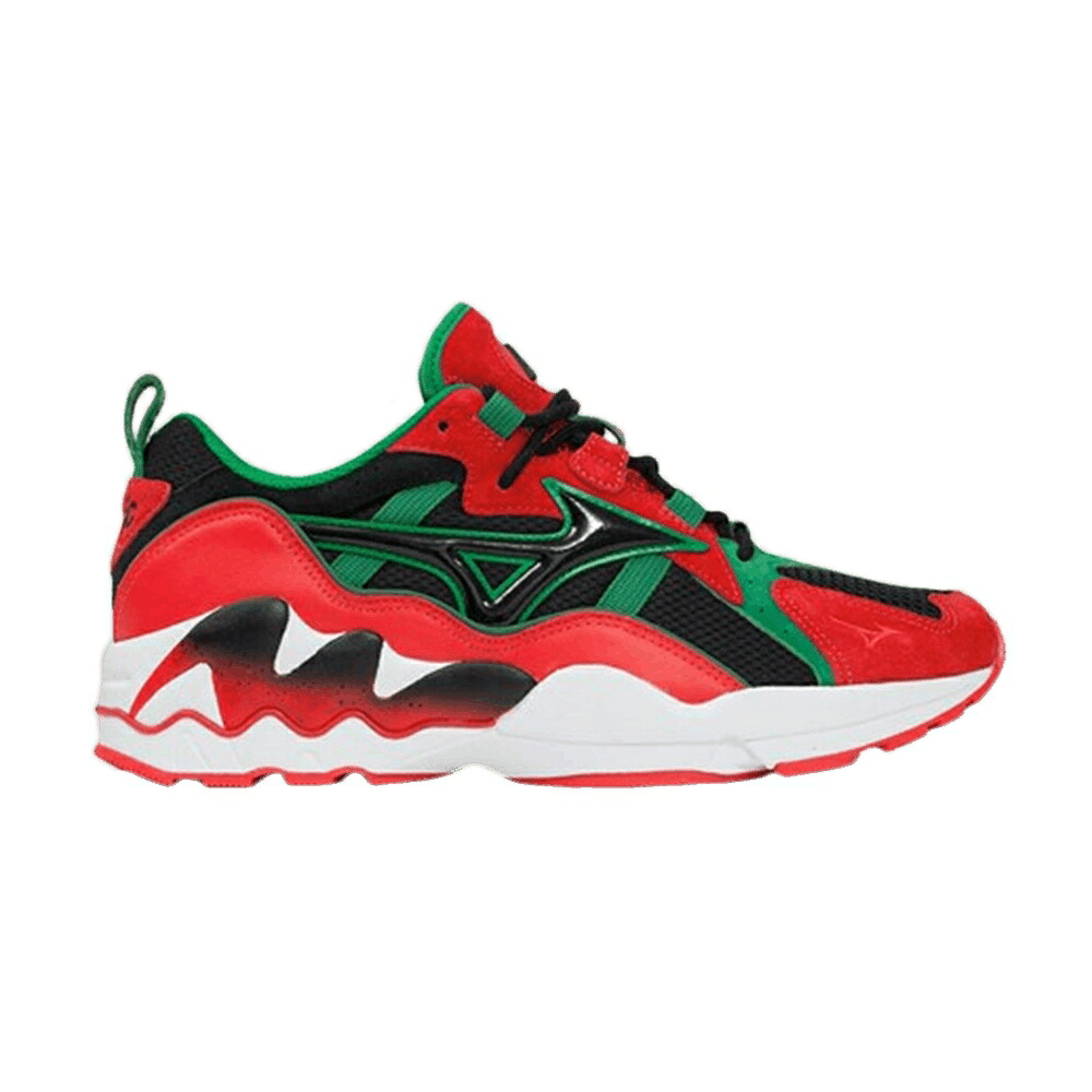 ミズノ ロサンゼルス ウェーブ ウェイブ 赤 レッド 黒色 ブラック 緑 グリーン スニーカー メンズ MIZUNO LA MJC X WAVE RIDER 1 / RED BLACK GREEN|スニケス