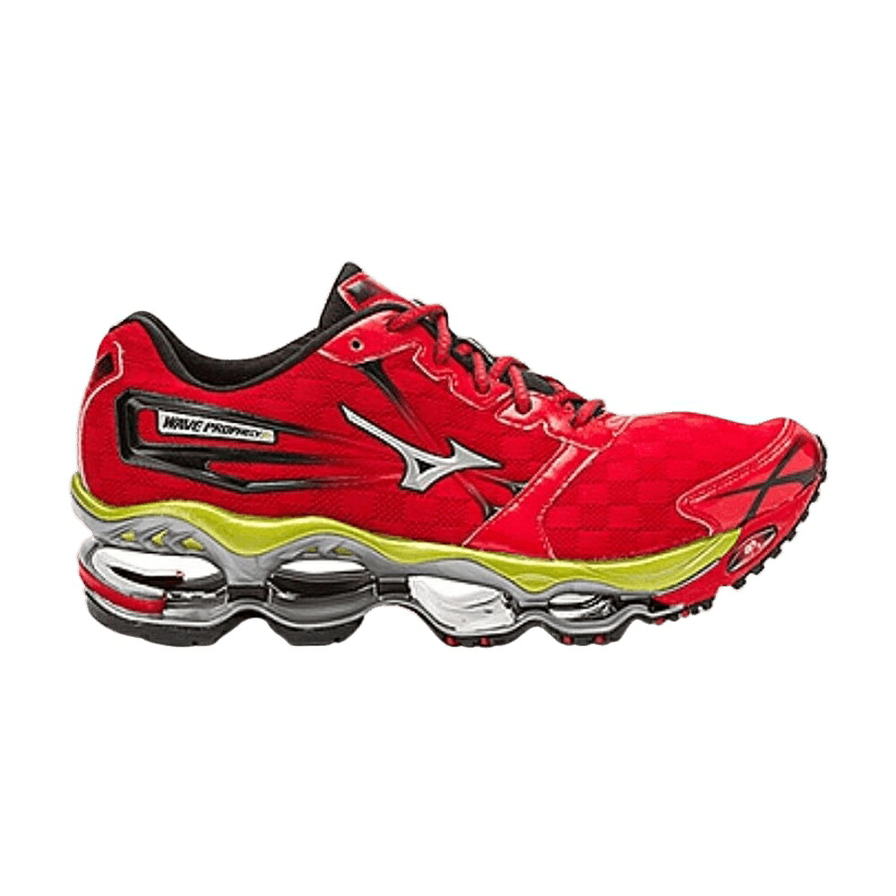 ミズノ ウェーブ ウェイブ プロフェシー 赤 レッド 銀色 シルバー ライム スニーカー メンズ MIZUNO WAVE PROPHECY 2 / CHINESE RED SILVER LIME PUNCH｜スニケス