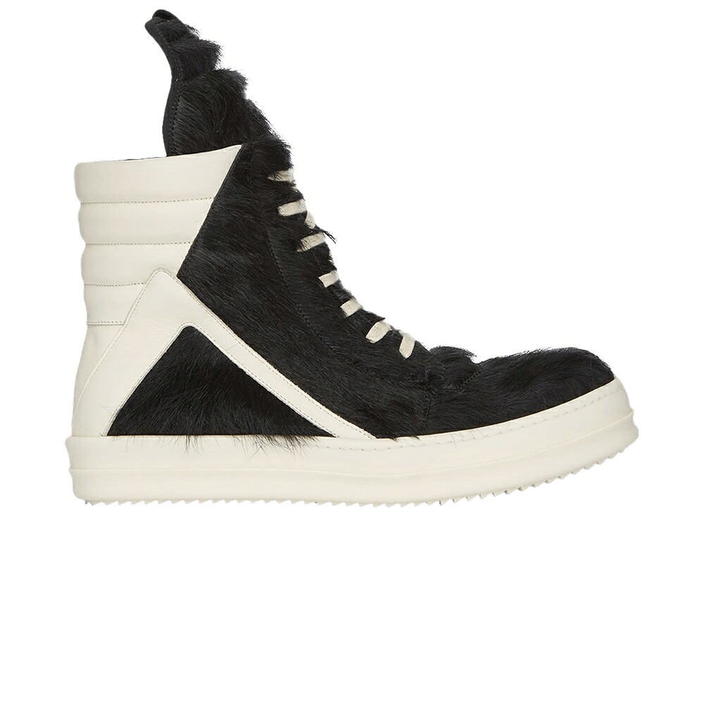 リックオウエンス ハイ 黒色 ブラック 'BLACK MILK' スニーカー メンズ RICK OWENS RICK OWENS LIDO RUNWAY GEOBASKET HIGH / BLACK MILK MILK