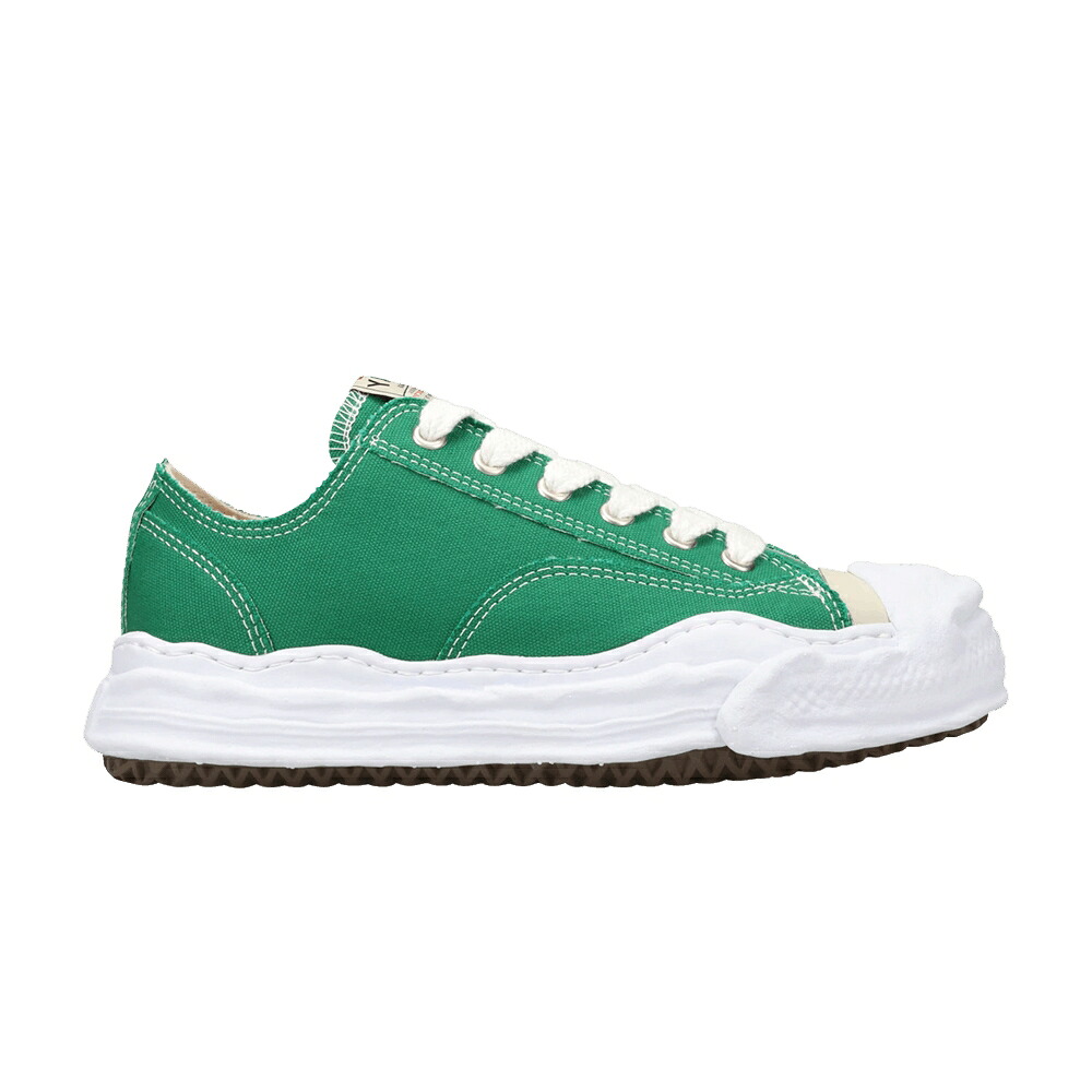 メゾン ミハラヤスヒロ 緑 グリーン 'CLEAR GREEN' スニーカー メンズ MAISON MIHARA YASUHIRO MAISON MIHARA YASUHIRO HANK OG SOLE CANVAS LOW / GREEN|スニケス