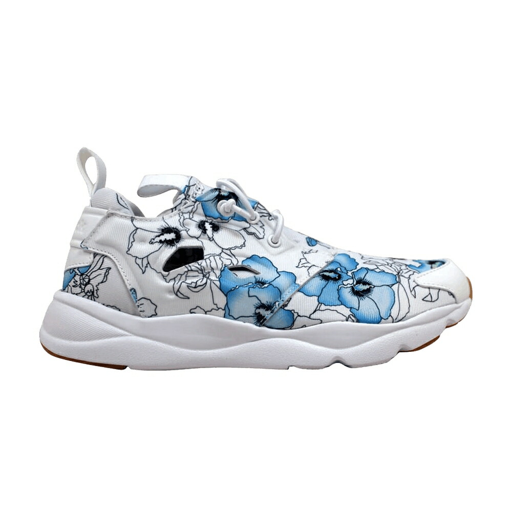 リーボック 白色 ホワイト 黒色 ブラック 'FLORAL BLOOM' スニーカー レディース REEBOK WMNS FURYLITE FG / FLORAL WHITE BLACK GUM