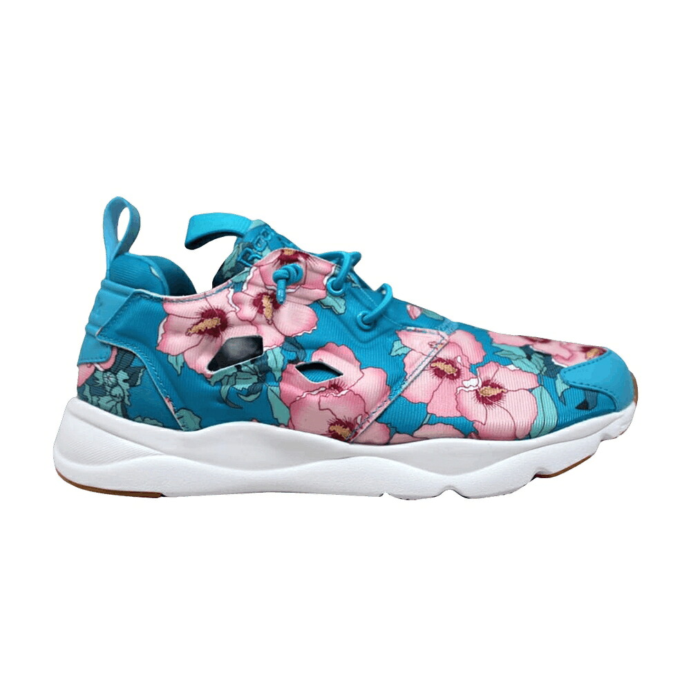 リーボック フライト 青色 ブルー ピンク 'PINK FLOWERS' スニーカー レディース REEBOK WMNS FURYLITE FG / FLIGHT BLUE BERRY PINK｜スニケス
