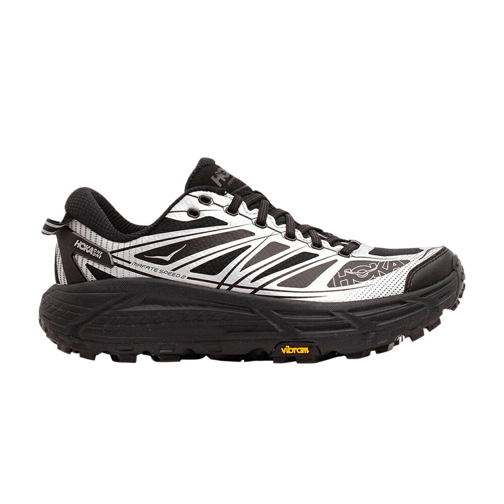 スピード 黒色 ブラック 銀色 シルバー BLACK SILVER スニーカー メンズ HOKA MAFATE SPEED 2 / BLACK SILVER