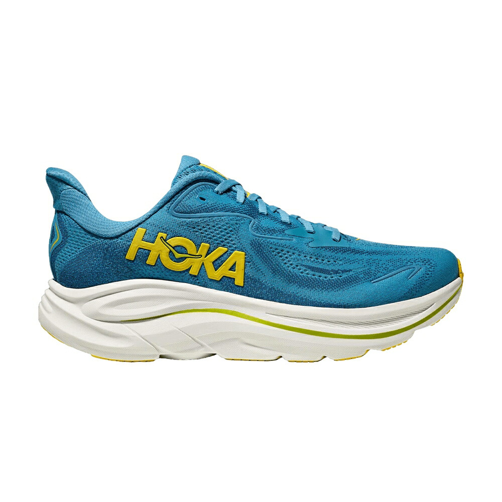 青色 ブルー ナイト 'ALPINE NIGHT' スニーカー メンズ HOKA CLIFTON 10 2E WIDE BLUE FOG / ALPINE BLUE FOG NIGHT｜スニケス