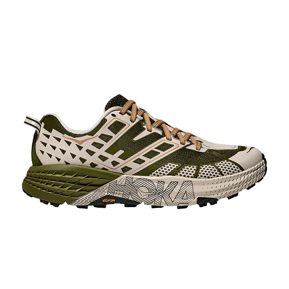 緑 緑であること サクラ色 皮膚軟化剤 \u0027MOSS GREEN\u0027 スニーカー メンズ HOKA SPEEDGOAT 2 / MOSS GREEN ROSE CREAM