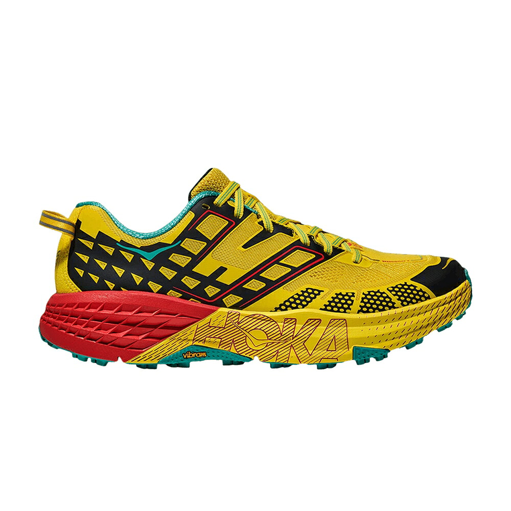 黒いこと 黒いこと \u0027SOUR LEMON\u0027 スニーカー メンズ HOKA SPEEDGOAT 2 / SOUR LEMON BLACK
