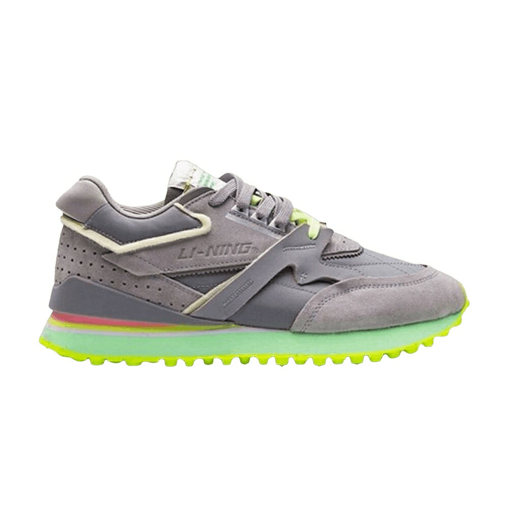 リーニン 薄墨色 薄墨色 緑 緑であること \u0027GREY GREEN\u0027 スニーカー メンズ LI-NING 001 SPLICING LOW / GREY GREEN