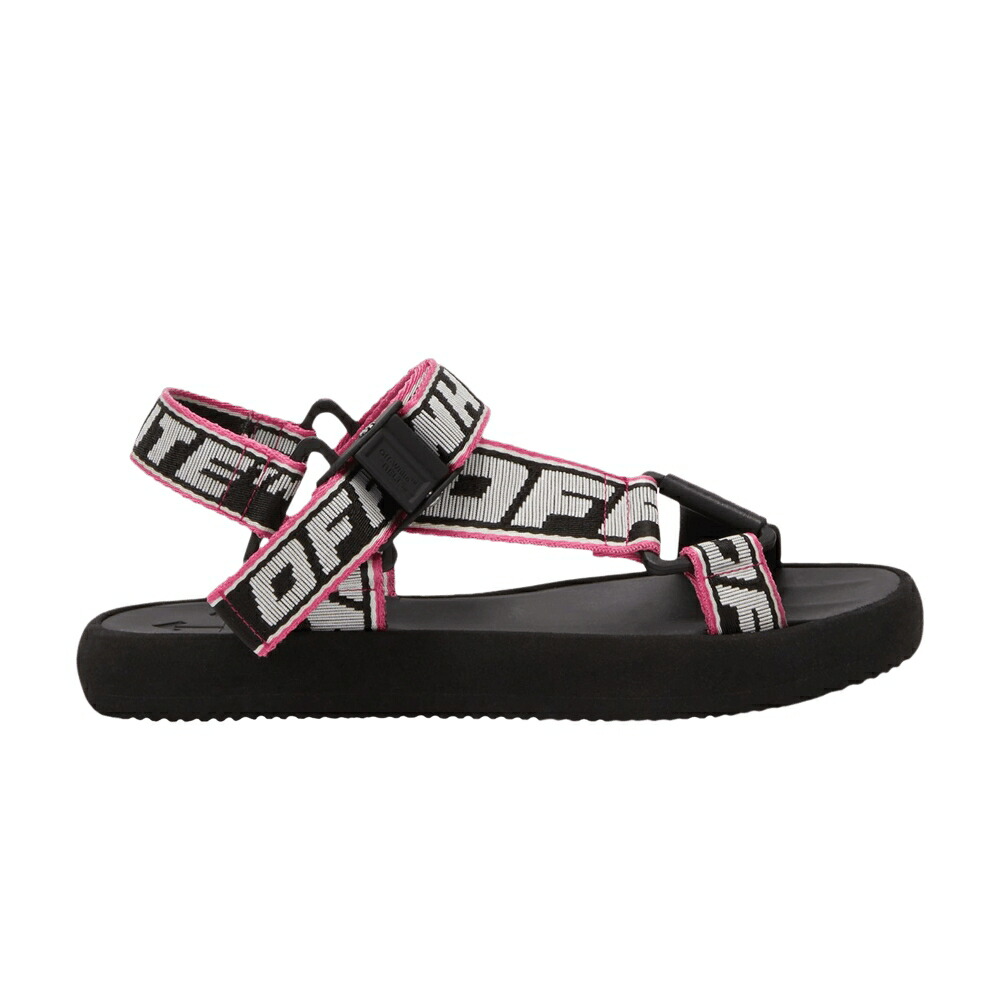 オフホワイト ロゴ ストラップ 黒色 ブラック 白色 ホワイト 'BLACK PINK' スニーカー レディース OFF-WHITE WMNS TREK LOGO STRAP SANDAL / BLACK WHITE