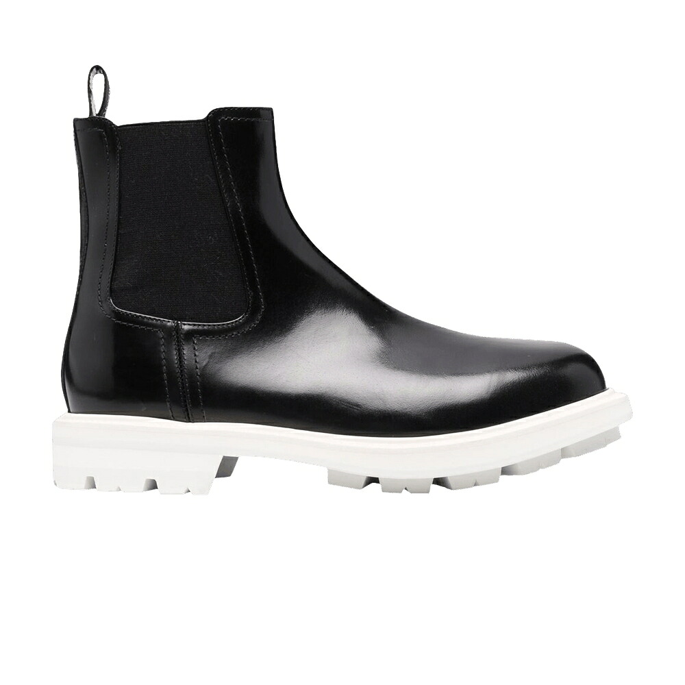 アレキサンダーマックイーン ブーツ 黒色 ブラック 白色 ホワイト チェルシーブーツ 'BLACK WHITE' スニーカー メンズ ALEXANDER MCQUEEN ALEXANDER MCQUEEN CHELSEA BOOT / BLACK WHITE