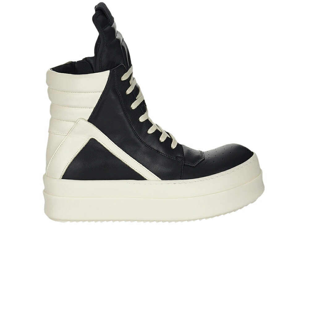 リックオウエンス メガ ご機嫌 黒いこと 黒いこと \u0027BLACK MILK\u0027 スニーカー メンズ RICK OWENS RICK OWENS HOLLYWOOD MEGA BUMPER GEOBASKET HIGH / BLACK MILK MILK